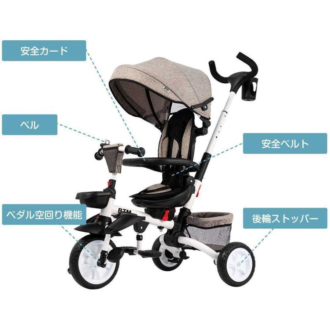 子供用三輪車 折りたたみ かじとり 手押し棒 おしゃれ 4in1 乗用 子供用三輪車 折りたたみ かじとり 手押し棒 おしゃれ 4in1 乗用