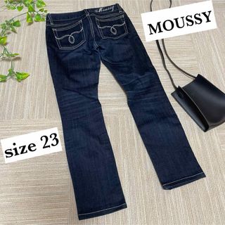 マウジー(moussy)のMOUSSY マウジー 希少 シルバーステッチ デニム スキニー ジーンズ 23(デニム/ジーンズ)