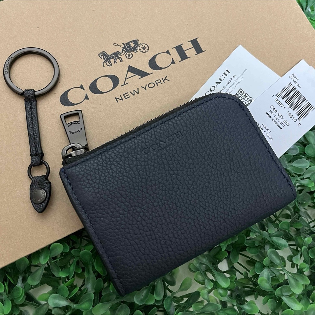 COACH - コーチ☆新品☆メンズ 本革 Lジップ カー キー ケースの COACH - コーチ☆新品☆メンズ 本革 Lジップ カー キー ケースの
