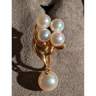 ミキモト(MIKIMOTO)の573 ミキモトパールイヤリングK18YGイエローゴールド約5.0～7.5mm(イヤリング)