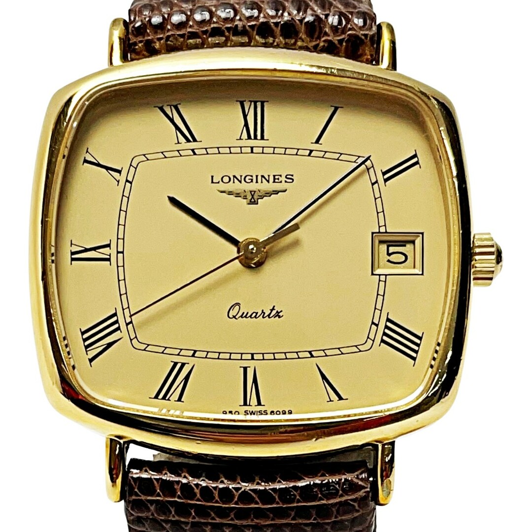 LONGINES ロンジン クォーツ 950-6099 ゴールド レザー スクエア LONGINES ロンジン クォーツ 950-6099 ゴールド レザー スクエア