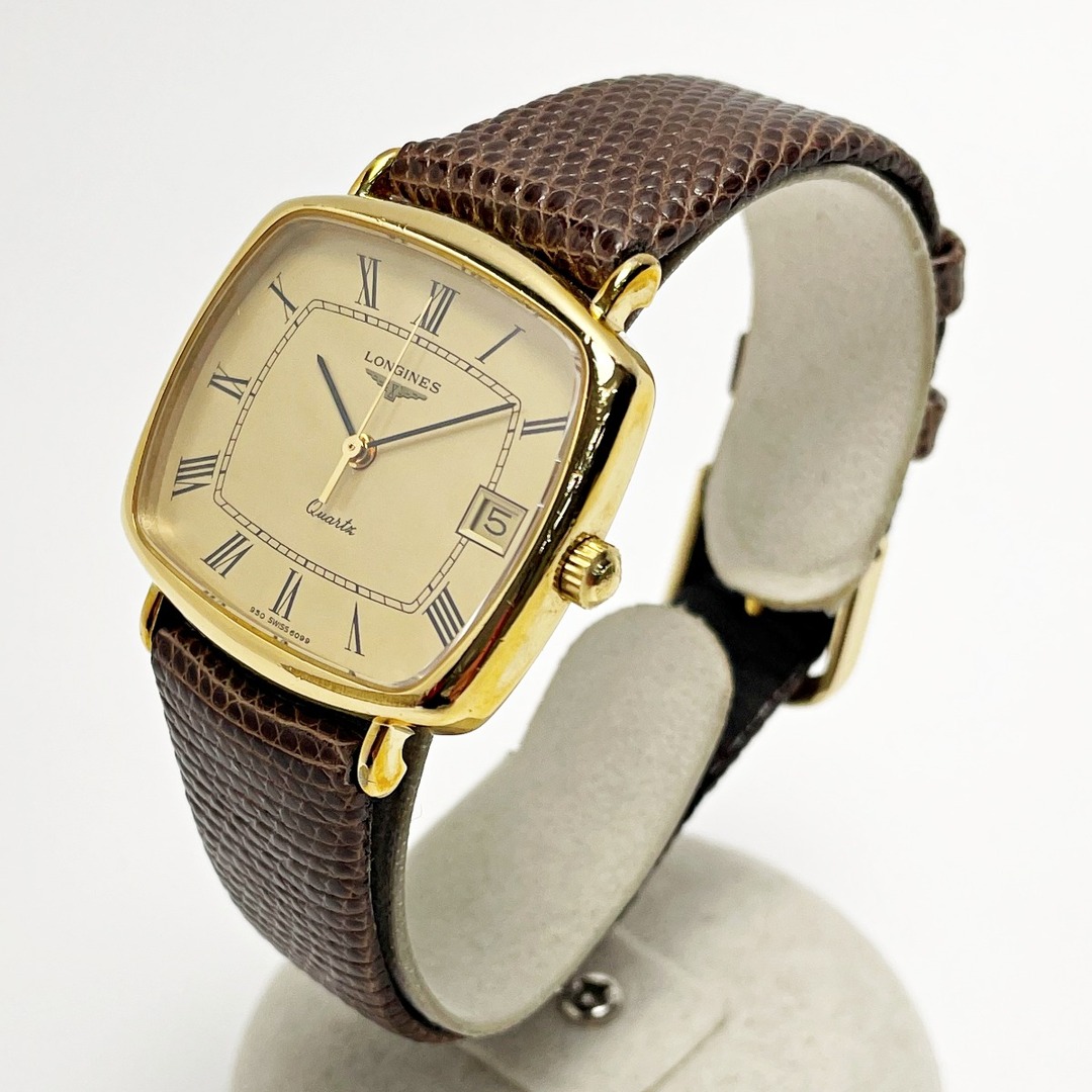 LONGINES ロンジン クォーツ 950-6099 ゴールド レザー スクエア LONGINES ロンジン クォーツ 950-6099 ゴールド レザー スクエア