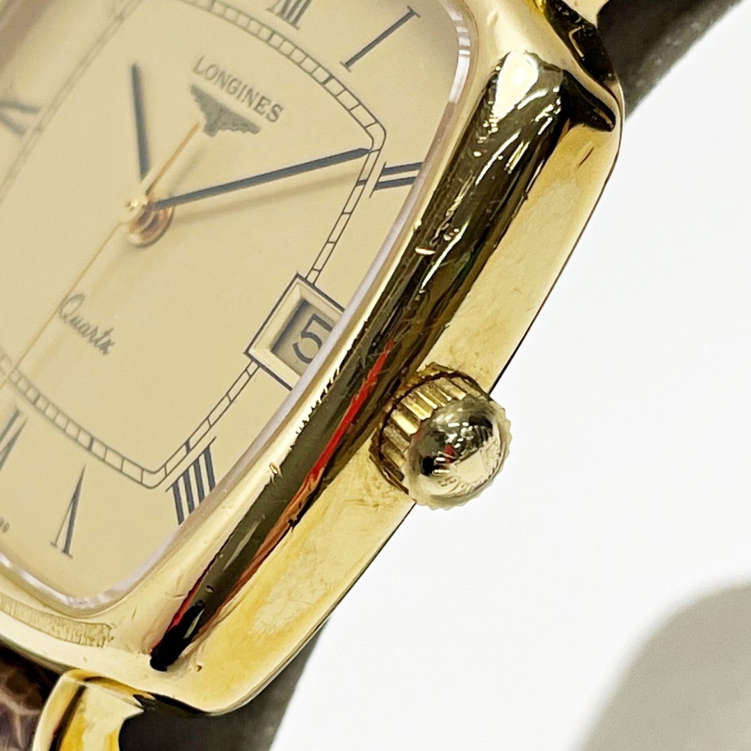 LONGINES ロンジン クォーツ 950-6099 ゴールド レザー スクエア LONGINES ロンジン クォーツ 950-6099 ゴールド レザー スクエア
