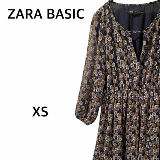 ザラ(ZARA)の即日配送 ザラベーシック ブラウスロング 花柄総柄 レディース トップス(シャツ/ブラウス(長袖/七分))