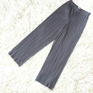 プリーツプリーズイッセイミヤケ(PLEATS PLEASE ISSEY MIYAKE)のPLEATS PLEASE プリーツプリーズ　パンツ　グレー大きいサイズ　ワイド(カジュアルパンツ)