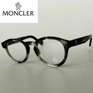 モンクレール(MONCLER)のメガネ モンクレール ボストン クリア グレー 眼鏡 灰 スケルトン ブラック(サングラス/メガネ)