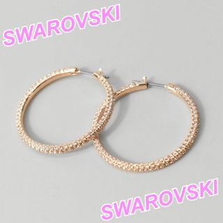 SWAROVSKI - SWAROVSKI★stone★フープピアス★ローズゴールド★ピンクゴールド