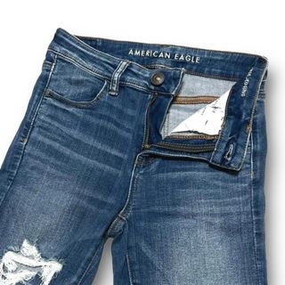 アメリカンイーグル(American Eagle)のアメリカンイーグル ハイライズジェギング クラッシュ加工 強ストレッチ(デニム/ジーンズ)