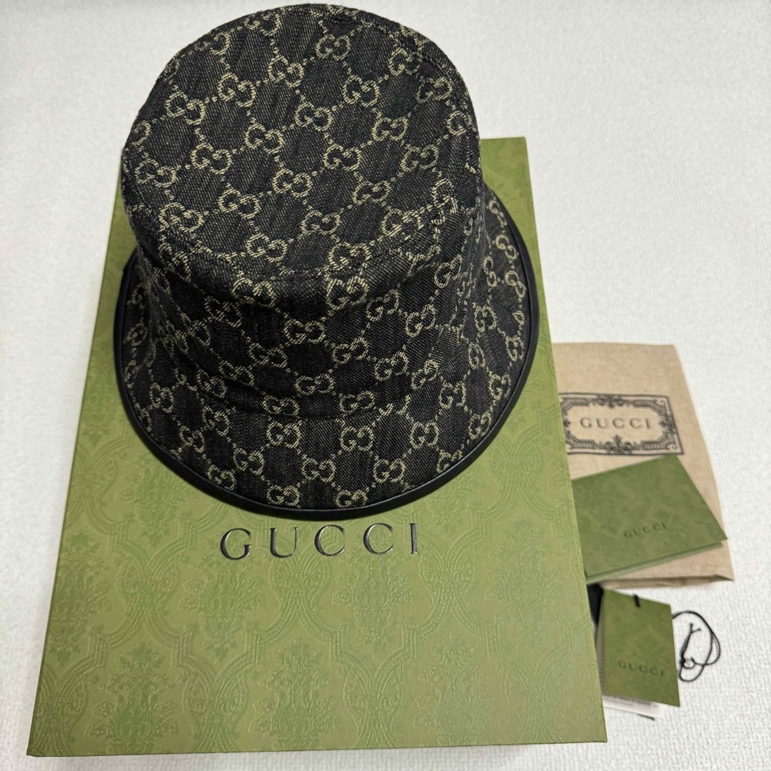 GUCCI - Mサイズ【グッチ】オリジナルGGデニム バケットハット GUCCI - Mサイズ【グッチ】オリジナルGGデニム バケットハット