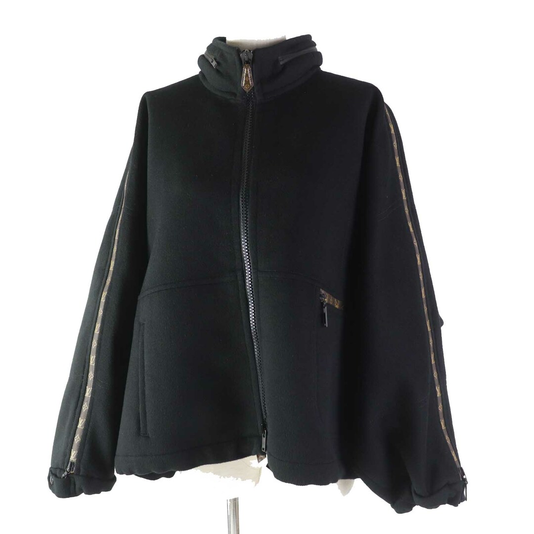 LOUIS VUITTON - 未使用品◎LOUIS VUITTON ルイヴィトン 23SS 1AAGC6 モノグラムアクセントダブルフェイスパーカ ブラック 38 ハンガー付き イタリア製 正規品 レディース 定価742,500円