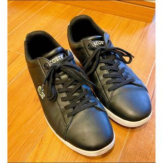 美品LACOSTEレザースニーカー黒us9