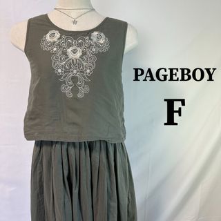 PAGEBOY - PAGEBOY ページボーイ 刺繍 ロングワンピース ノースリーブ 6d3