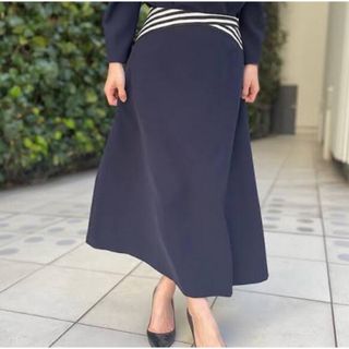 ボーダーズアットバルコニー(BORDERS at BALCONY)の【美品】ボーダーズアットバルコニー　 FLARE SKIRT(ひざ丈ワンピース)