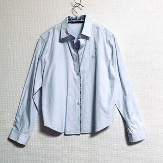 バーバリーブルーレーベル(BURBERRY BLUE LABEL)の【バーバリー ブルーレーベル】コットンブラウス ブルー 38 ノバチェック(シャツ/ブラウス(長袖/七分))