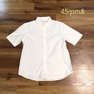 45rpm - 【美品】45rpm& 半袖 コットン ワイシャツ 白 ブラウス 3 日本製