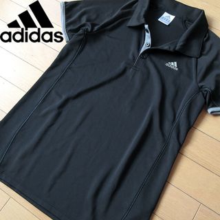 アディダス(adidas)の美品 L アディダス レディース 半袖ポロシャツ ブラック(ポロシャツ)