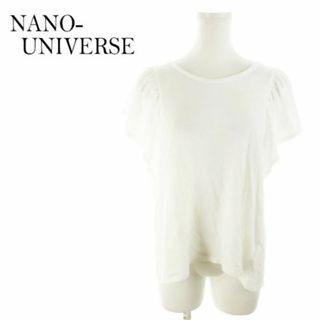 nano・universe - ナノユニバース カットソー 半袖 オープンバック 白 220329AH17A