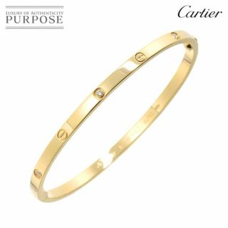 カルティエ(Cartier)のカルティエ Cartier ラブ ブレス SM ハーフ ダイヤ 6P #17 K18 YG 750 ブレスレット バングル VLP 90229898(ブレスレット/バングル)