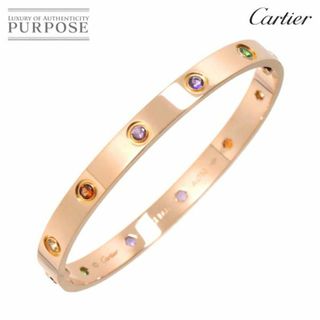 カルティエ(Cartier)のカルティエ Cartier ラブ ブレス #17 マルチストーン K18 PG ピンクゴールド 750 ブレスレット バングル VLP 90231409(ブレスレット/バングル)