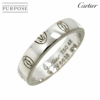 カルティエ(Cartier)のカルティエ Cartier ロゴ リング SM #48 ハッピーバースデー K18 WG ホワイトゴールド 750 指輪 VLP 90234054(リング(指輪))