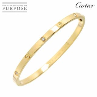 カルティエ(Cartier)のカルティエ Cartier ラブ ブレス SM ハーフ ダイヤ 6P #15 K18 YG 750 ブレスレット バングル【証明書付き】VLP 90234352(ブレスレット/バングル)