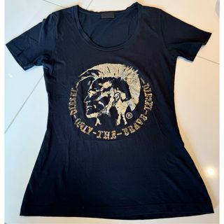 ディーゼル(DIESEL)のDIESEL ディーゼル デカロゴ Tシャツ カットソー モヒカンロゴ 黒 S(Tシャツ(半袖/袖なし))