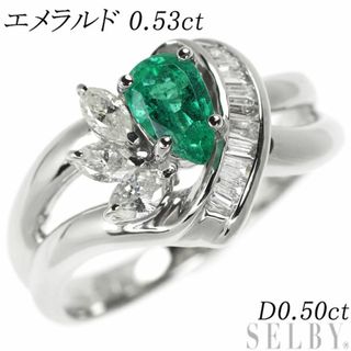 Pt900 エメラルド ダイヤモンド リング 0.53ct D0.50ct(リング(指輪))