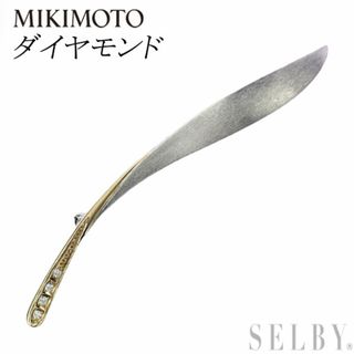 ミキモト(MIKIMOTO)のミキモト K14YG/WG ダイヤモンド ブローチ ヴィンテージ(ブローチ/コサージュ)