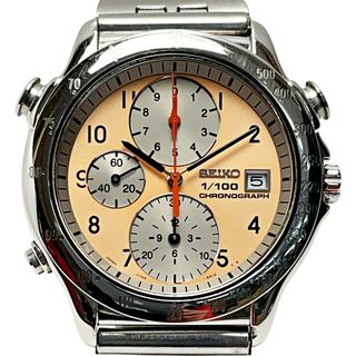 セイコー(SEIKO)の☆☆SEIKO セイコー スピードマスター 7T52-6A10 シルバー×オレンジ クォーツ メンズ 腕時計(腕時計(アナログ))