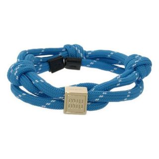 miumiu - 【美品】  miu miu / ミュウミュウ | MIU MIU LIGHT BLUE ROPE BRACELET WITH LOGO / ロゴ ブレスレット | LIGHT BLUE | レディース