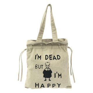 HYSTERIC GLAMOUR - 【美品】  HYSTERIC GLAMOUR / ヒステリックグラマー | NIAGARA / I M DEAD プリント 巾着 ギャザー トートバッグ | ベージュ系 | レディース