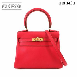 エルメス(Hermes)の新品同様 エルメス HERMES ミニケリー 2way ハンド ショルダー バッグ ガリバー レッド 内縫い 〇Z刻印 ゴールド 金具 VLP 90236430(ハンドバッグ)