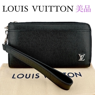 ルイヴィトン(LOUIS VUITTON)の美品✨高級✨ルイヴィトン タイガ ジッピードラゴンヌ 長財布 ブラック　メンズ(長財布)