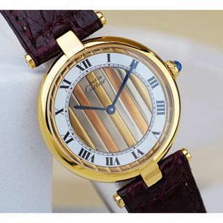 カルティエ(Cartier)の美品 カルティエ マスト ヴァンドーム スリーカラーゴールド ストライプ LM(腕時計(アナログ))