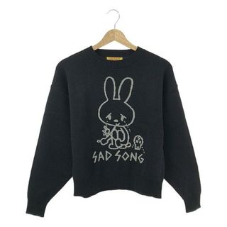 HYSTERIC GLAMOUR - 【美品】  HYSTERIC GLAMOUR / ヒステリックグラマー | SAD SONG / コットン ジャガード ニット | F | ブラック | レディース