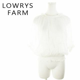 LOWRYS FARM - ローリーズファーム 五分袖ブラウス コットンレース M 白 220426AH5A