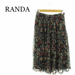 RANDA - ランダ ミモレ丈プリーツスカート 花柄 0 黒 220427AH1A