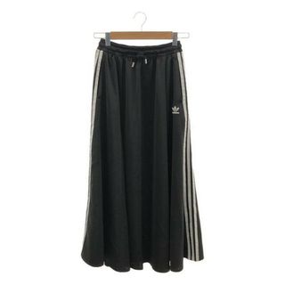 アディダス(adidas)のadidas / アディダス | LONG SATIN SKIRT ロングスカート | M | ブラック | レディース(ロングスカート)