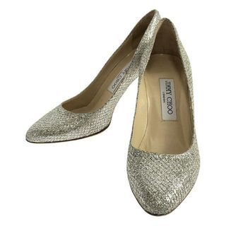 ジミーチュウ(JIMMY CHOO)のJIMMY CHOO / ジミーチュウ | Romy 85 Champagne コースグリッター ファブリック・ポインテッド トゥ パンプス | 37 1/2 | シルバー | レディース(ハイヒール/パンプス)