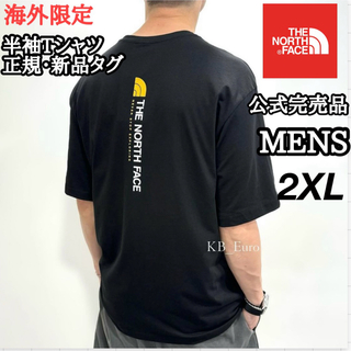 THE NORTH FACE - ノースフェイス メンズ 半袖 Tシャツ ロゴ バッグ ブラック 2XL コットン