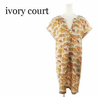 アイボリーコート(ivory court)のアイボリーコート ワンピース ひざ丈 半袖 花柄 総柄 220523AH19A(ひざ丈ワンピース)