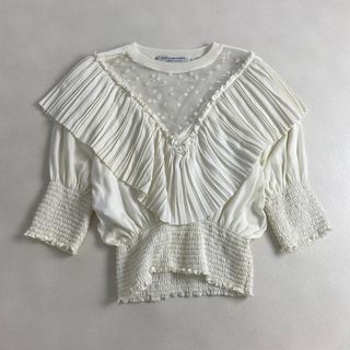 美品　フィロソフィー　カットソー　白　ブラウス(カットソー(半袖/袖なし))