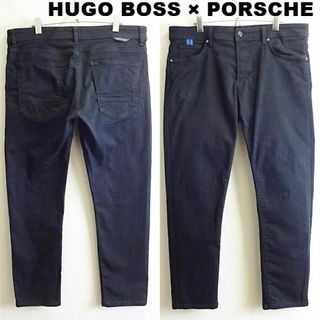 ヒューゴボス(HUGO BOSS)の希少★　ヒューゴボス×ポルシェ　スリムデニム　W93cm　強ストレッチ　ブラック(デニム/ジーンズ)