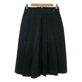 MARGARET HOWELL / マーガレットハウエル | HIGHDENSE COTTON TWILL プリーツスカート | 1 | ブラック | レディース