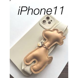 iPhone11キリンベルトホワイトベージュケース新品送料込み(iPhoneケース)