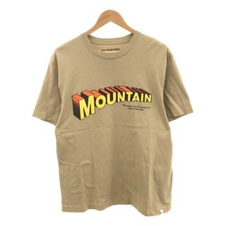 【美品】  and wander / アンドワンダー | MOUNTAIN by JERRY UKAI short sleeve T / ロゴ プリント オーバー Tシャツ | 4 | ベージュ | メンズ(Tシャツ/カットソー(半袖/袖なし))