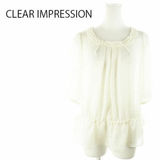 クリアインプレッション(CLEAR IMPRESSION)のクリアインプレッション ブラウス 五分袖 2 クリーム 220527AH11A(シャツ/ブラウス(長袖/七分))