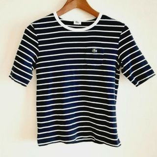 ラコステ(LACOSTE)のLACOSTE ラコステ 半袖 Tシャツ カットソー ボーダー ネイビー M～L(カットソー(半袖/袖なし))