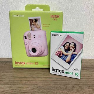 フジフイルム(富士フイルム)のINSTAX mini 12 チェキ　ピンク　フィルム1０枚セット(フィルムカメラ)