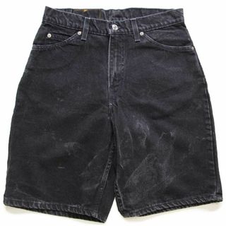 リーバイス(Levi's)の90s USA製 Levi'sリーバイス 560 ブラック デニム ショートパンツ w30★ショーツ ハーフ オールド ジーンズ ワイド 黒 ユニセックス(ショートパンツ)